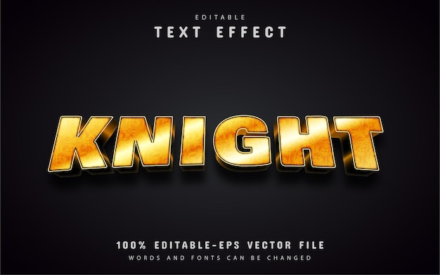 Knight text, gold style text effect