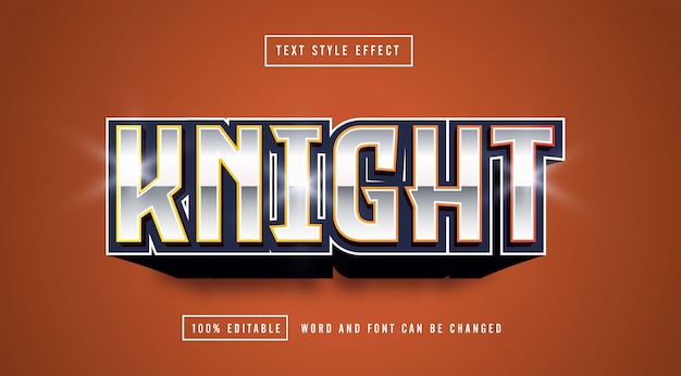 Knight text style effect editable