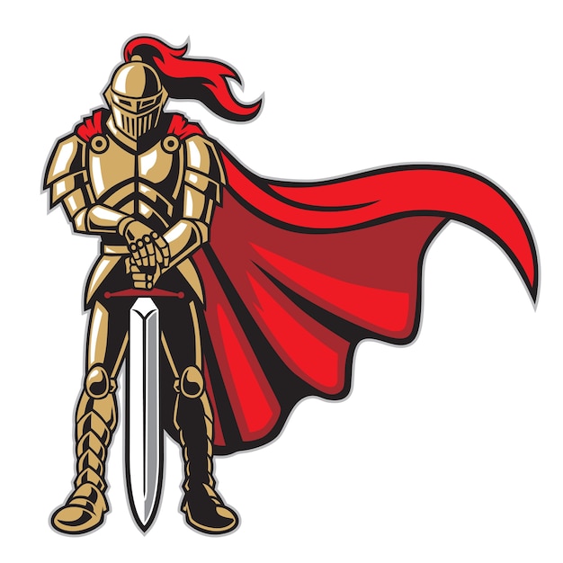 Vector knight warrior in armor