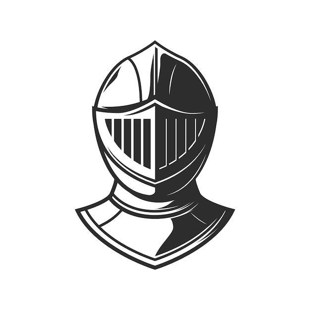 Armatura dell'araldica del casco del guerriero del cavaliere con la visiera