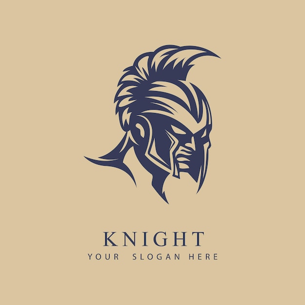 Knight warrior helmets heraldry armor of gladiator logo silhouette