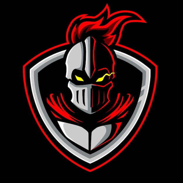 Knight warrior logo mascot template vector illustration