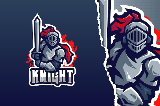 Vector knight warrior mascot logo template