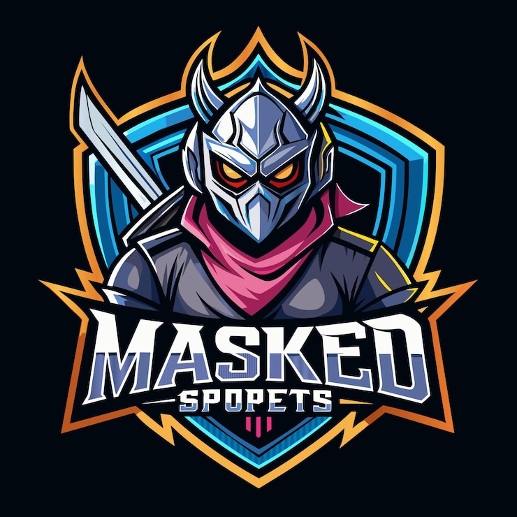 Vector a knight with a mask that says quot mask quot on it