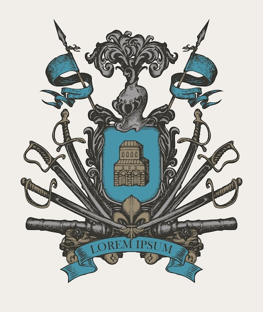 Vector knight039s coat of arms