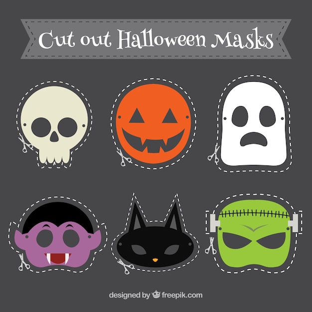 Vector knip halloween maskers