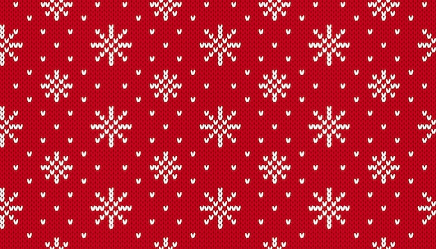 Knit christmas pattern. xmas seamless background. vector. knitted sweater texture with snowflakes