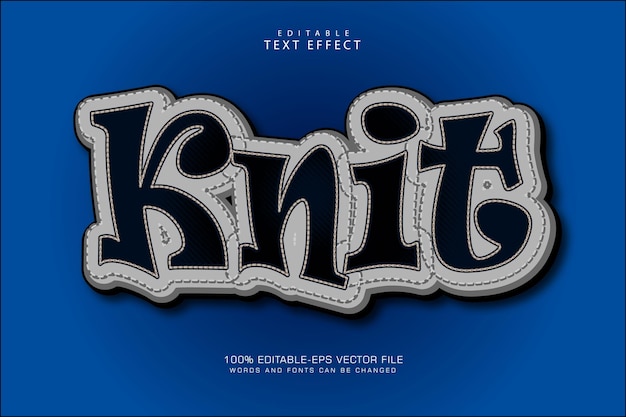 knit editable text effect 3 dimension emboss simple style
