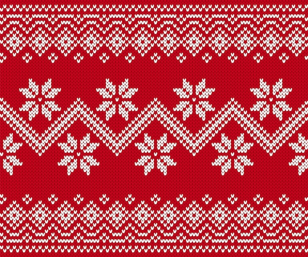 Вектор Вяжем красный бесшовный принт. рождественский образец. векторная иллюстрация.