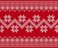 Vector knit red seamless print. christmas pattern. vector illustration.