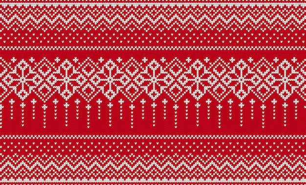 Knit seamless background. christmas red pattern. vector illustration.