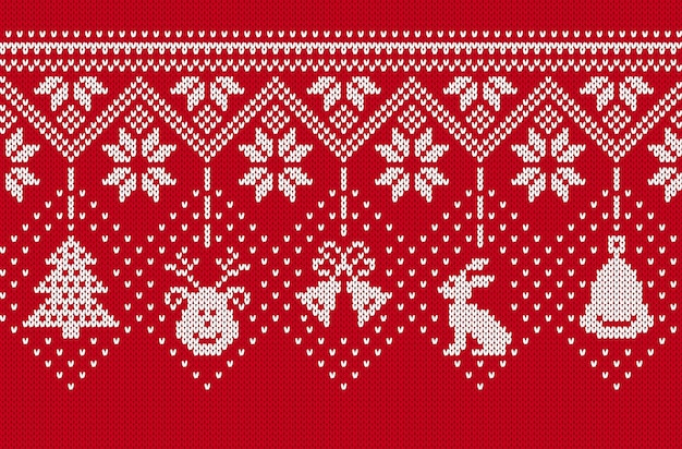 Bordo a maglia senza cuciture. sfondo di natale. trama a maglia di natale. stampa tradizionale holiday fair isle