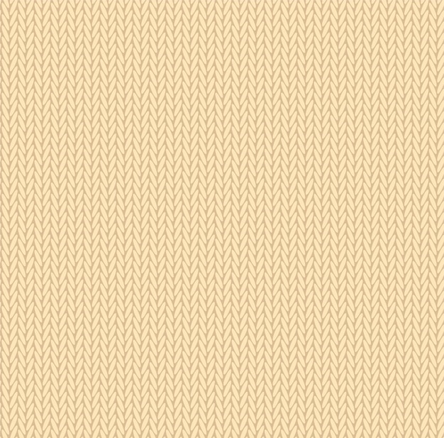 Knit texture yellow color. Vector seamless pattern fabric. Knitting background flat design.