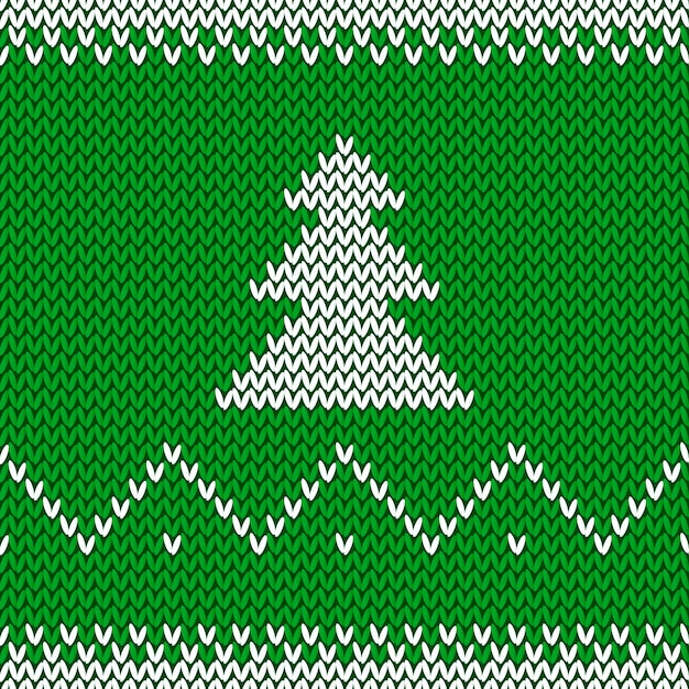 Sfondo di natale lavorato a maglia. felice anno nuovo 2018. reticolo lavorato a maglia senza giunte di nuovo anno con l'albero di natale. maglione di lavoro a maglia design.