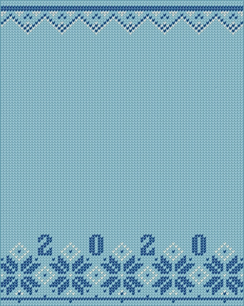 Vector knitted christmas borders.