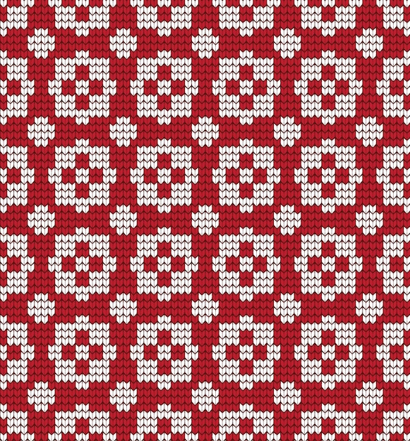 Knitted Christmas and New Year pattern in cow. Wool Knitting Sweater Design.