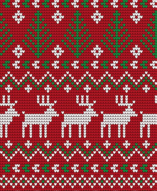 Knitted Christmas and New Year pattern for print