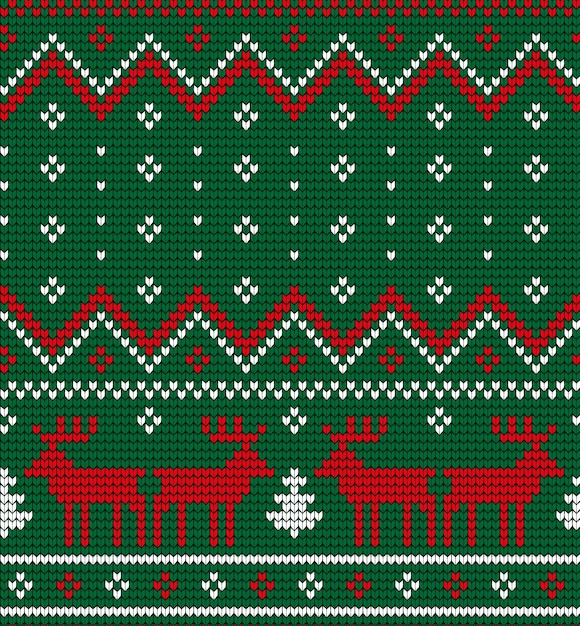 Knitted christmas and new year pattern for print