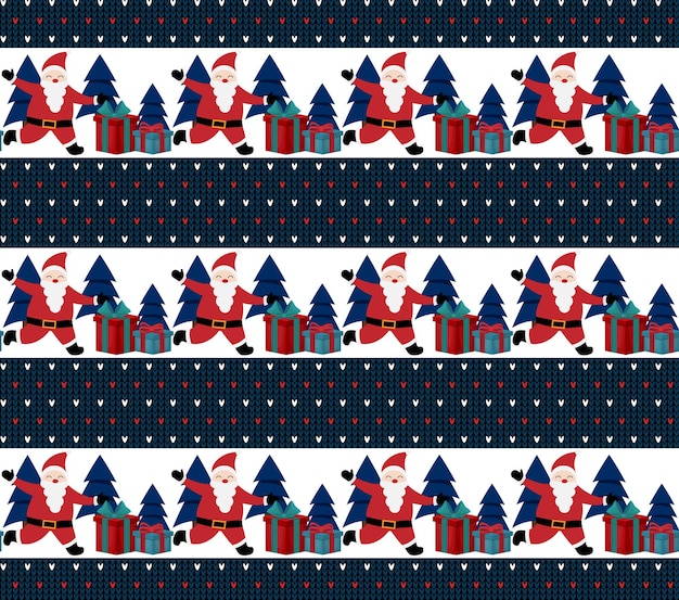 Knitted Christmas and New Year pattern Wool Knitting Sweater Design Wallpaper wrapping paper textile print