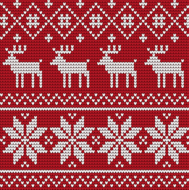 Knitted Christmas and New Year pattern