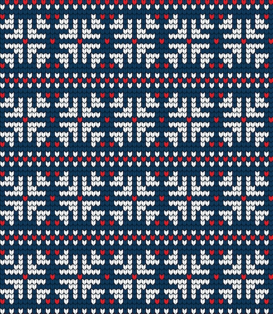 Vector knitted christmas and new year pattern