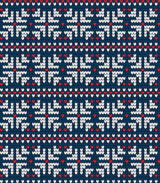 Vector knitted christmas and new year pattern