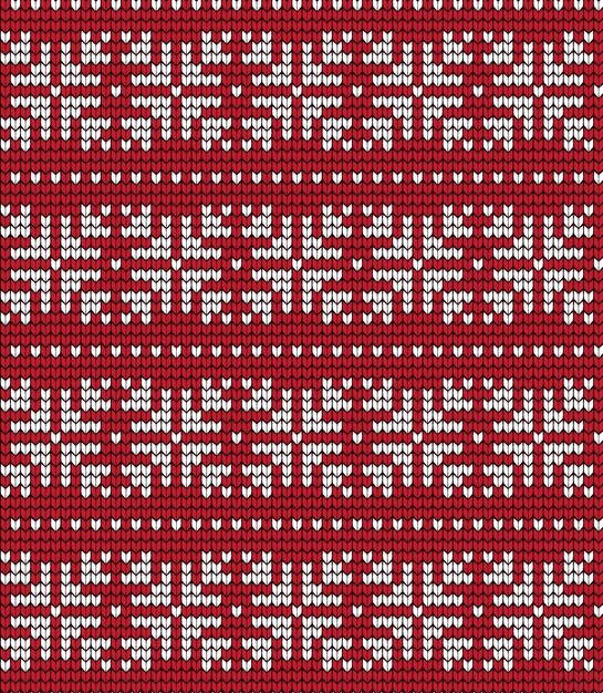 Vector knitted christmas and new year pattern