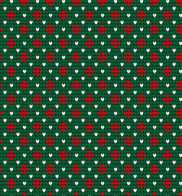 Vector knitted christmas and new year pattern