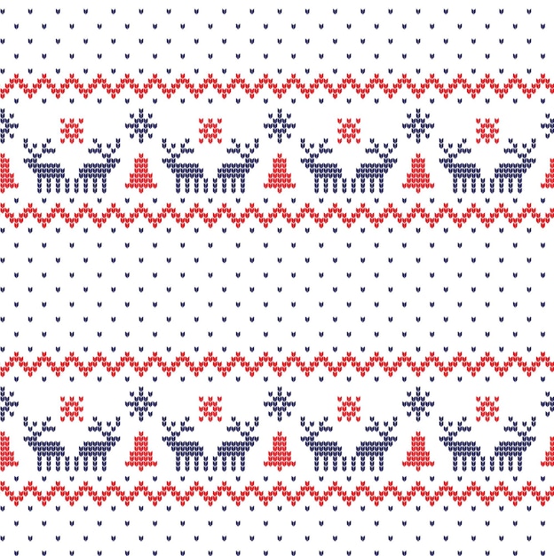 Vector knitted christmas and new year pattern