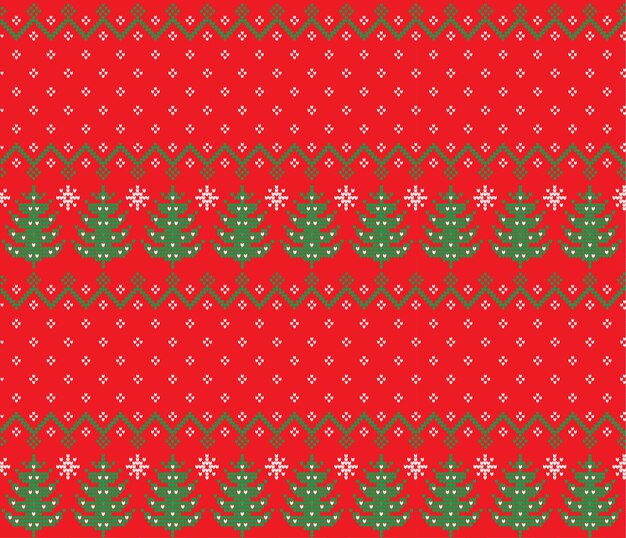 Vector knitted christmas and new year pattern