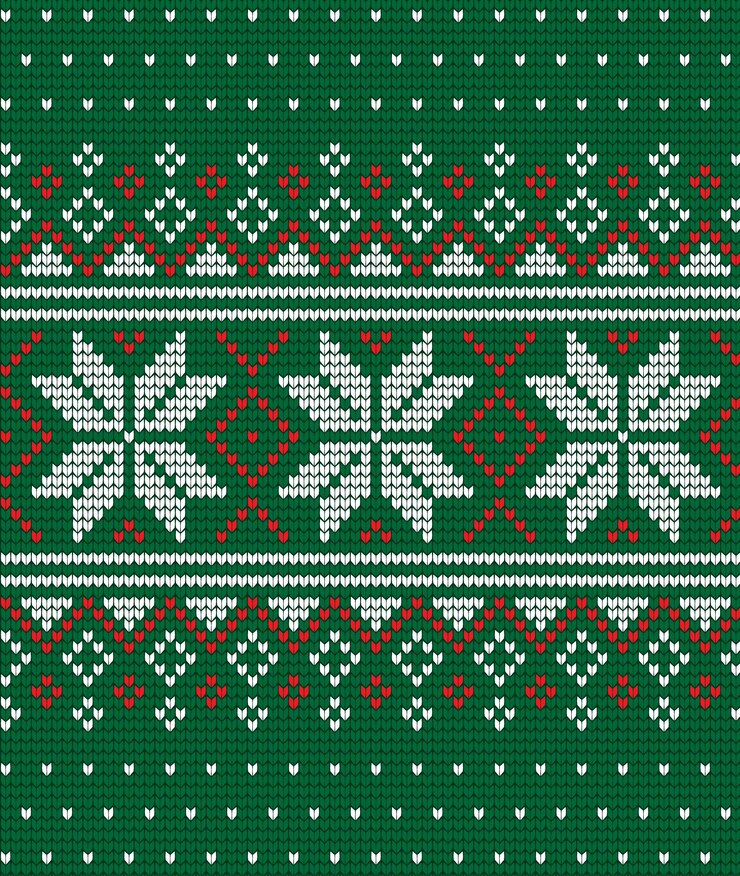 Vector knitted christmas and new year pattern