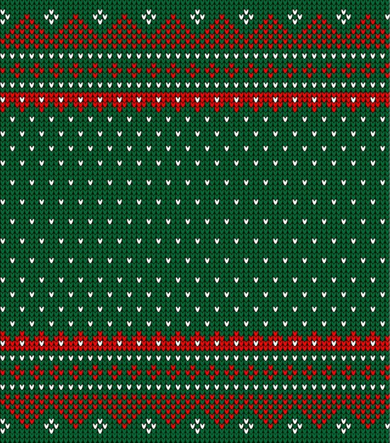 Vector knitted christmas and new year pattern