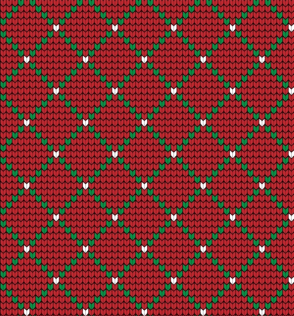 Vector knitted christmas and new year pattern