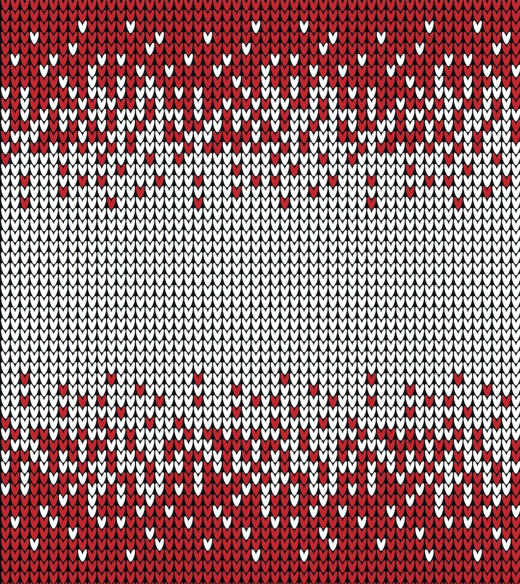 Vector knitted christmas and new year pattern