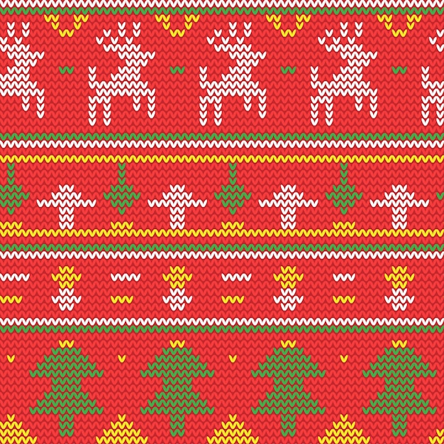 Vector knitted christmas pattern