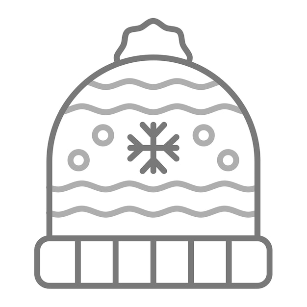 Vector a knitted hat with snowflakes on top of it