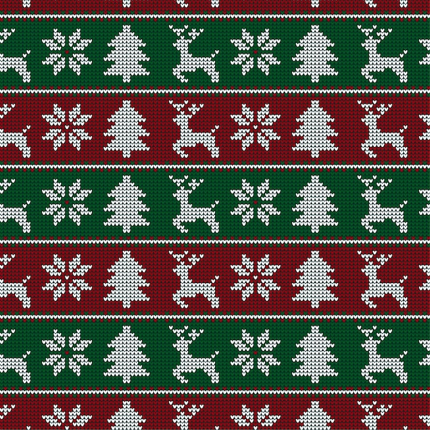 Knitted seamless christmas pattern design