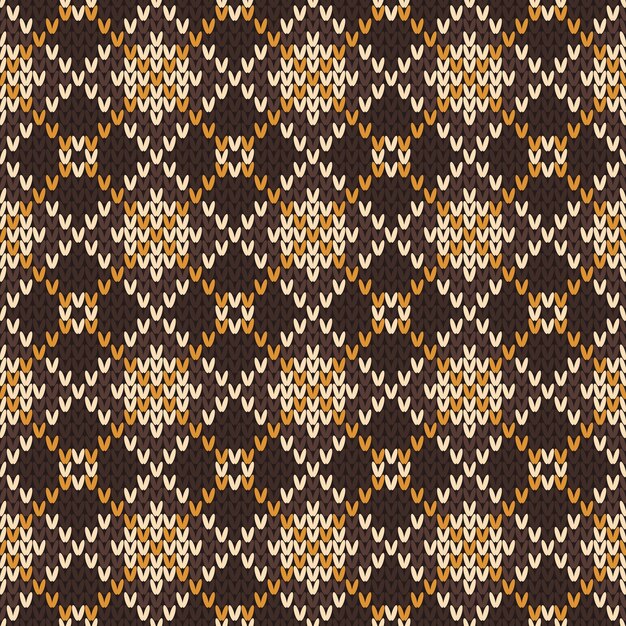 Knitted seamless pattern in fair isle style