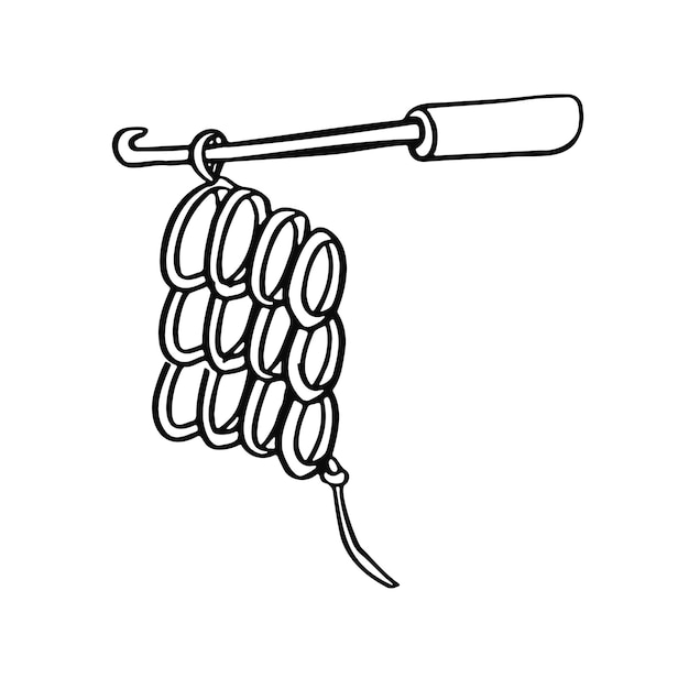 Vettore uncinetto per maglieria per ricamo in linea illustrazione vettoriale