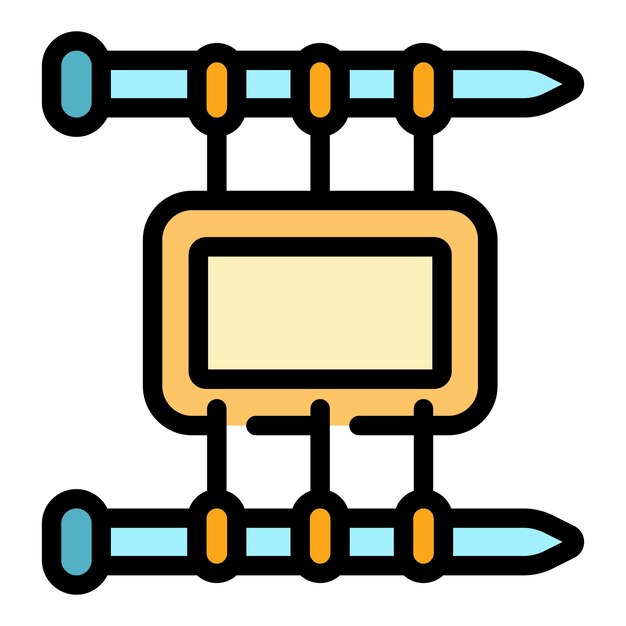 Vector knitting example icon outline knitting example vector icon color flat isolated