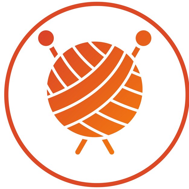 Vector knitting icon style