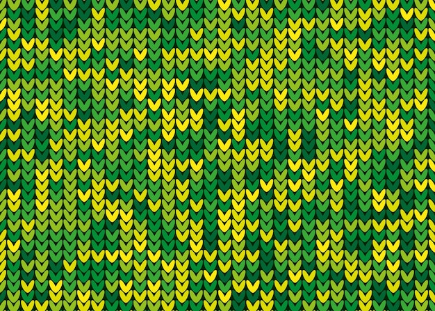 Knitting seamless green and yellow pattern