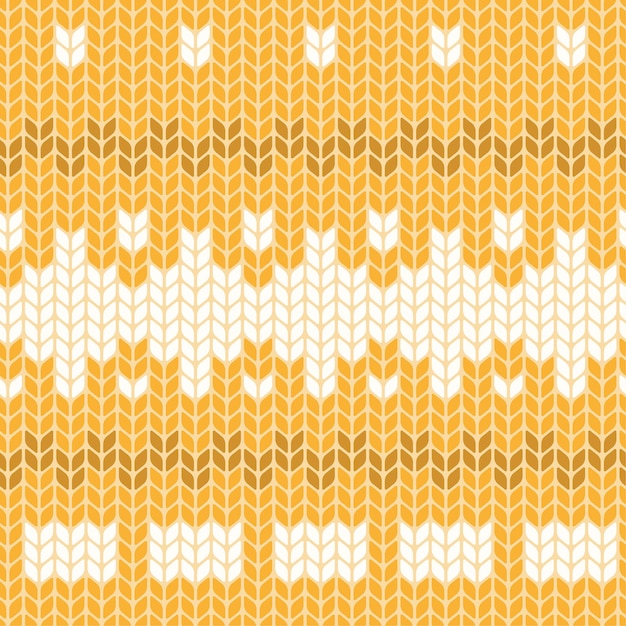 Vector knitting seamless pattern yellow