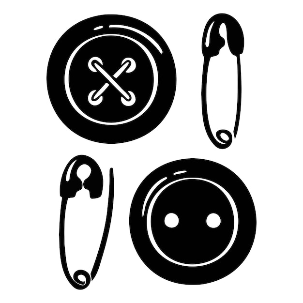 Vector knitting sewing symbols set needlework vector made by hands
