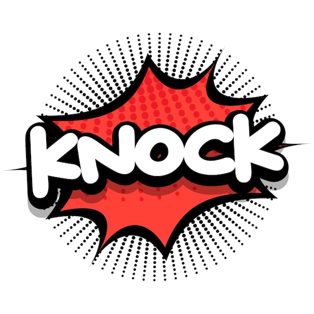 Векторная иллюстрация пузыря взрыва комиксов Knock