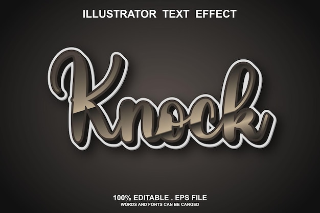 Knock text effect editable