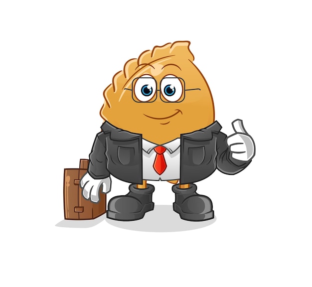 Knoedel kantoormedewerker mascotte. cartoon vector