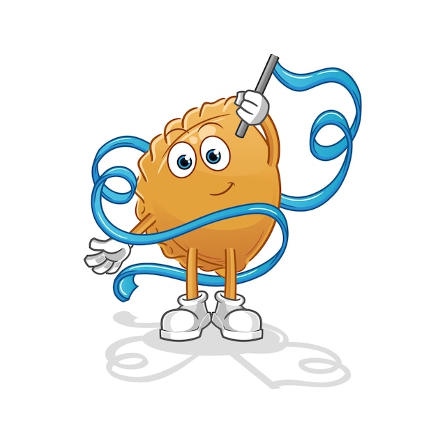 Knoedel ritmische gymnastiek mascotte. cartoon vector