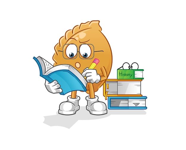 knoedel studeren mascotte. cartoon vector