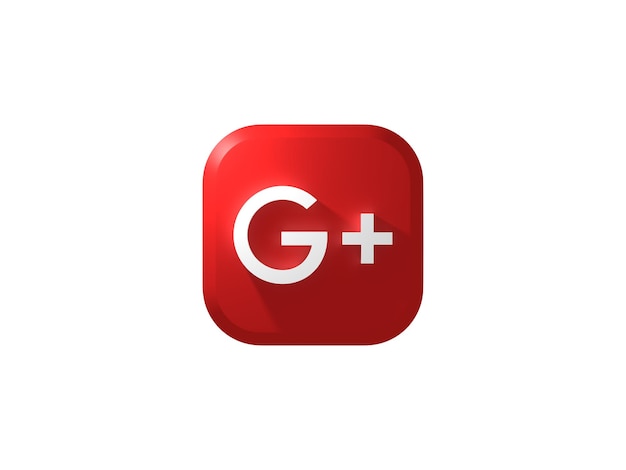 Vector knop 3d-pictogram google plus